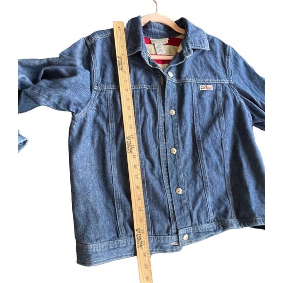 Womens Coldwater‎ Creek Denim Jacket Blue Size M American Biker  Aztec Blanket - Picture 9 of 10